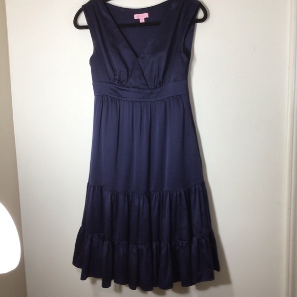 Lily Pulitzer 0 Blue Silk Dress - Picture 1 of 10
